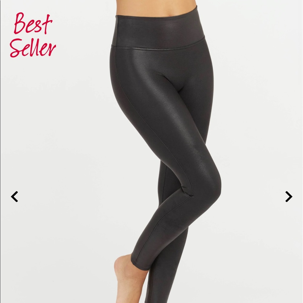 SPANX Faux Leather Leggings- Size M